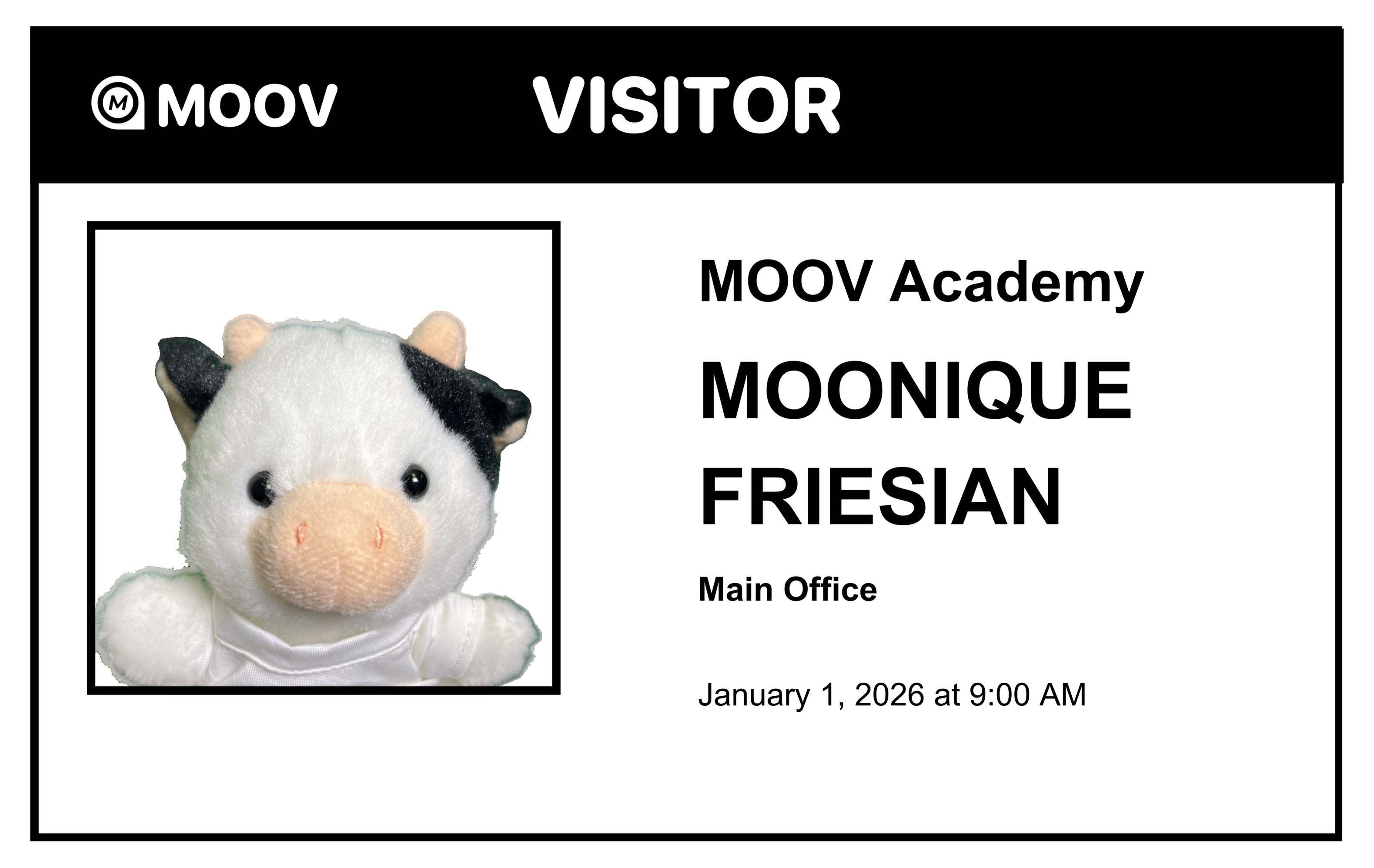 Printed visitor badge